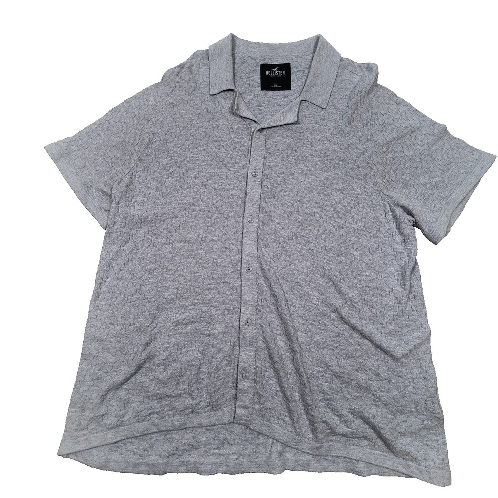 Hollister Short Sleeve Gray Button Down‎ Cardigan Size XL
